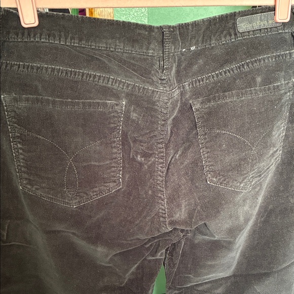 Calvin Klein women’s Dark Charcoal Corduroy Straight Pants - Picture 2 of 3